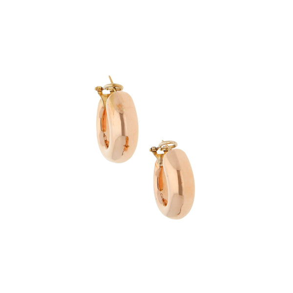 Arracadas huecas en oro rosa 14 kilates.