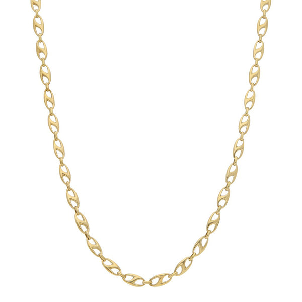 Collar eslabón combinado en oro amarillo 18 kilates.
