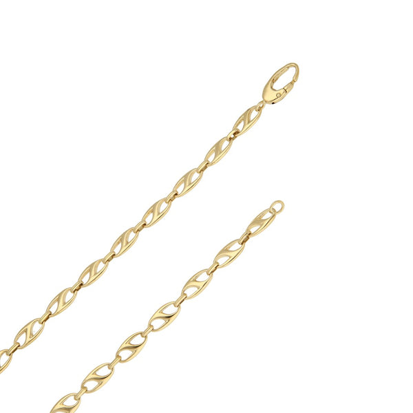 Collar eslabón combinado en oro amarillo 18 kilates.