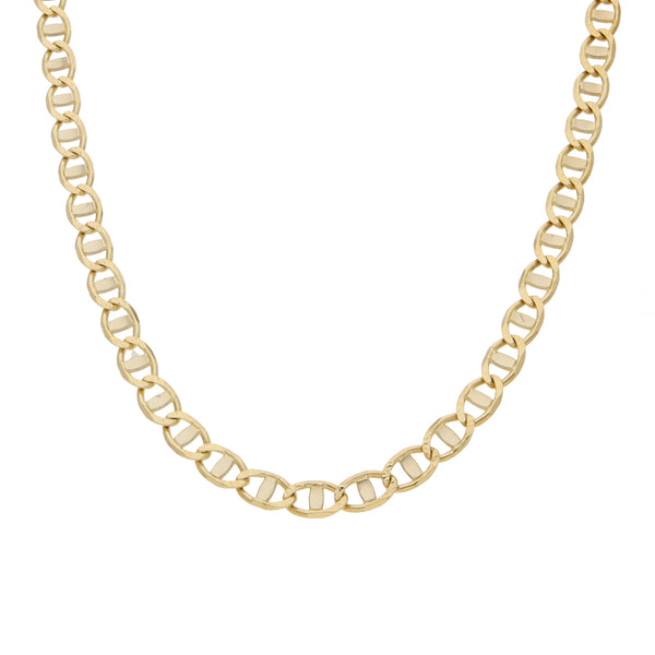 Collar eslabón nudo marino en oro dos tonos 14 kilates.