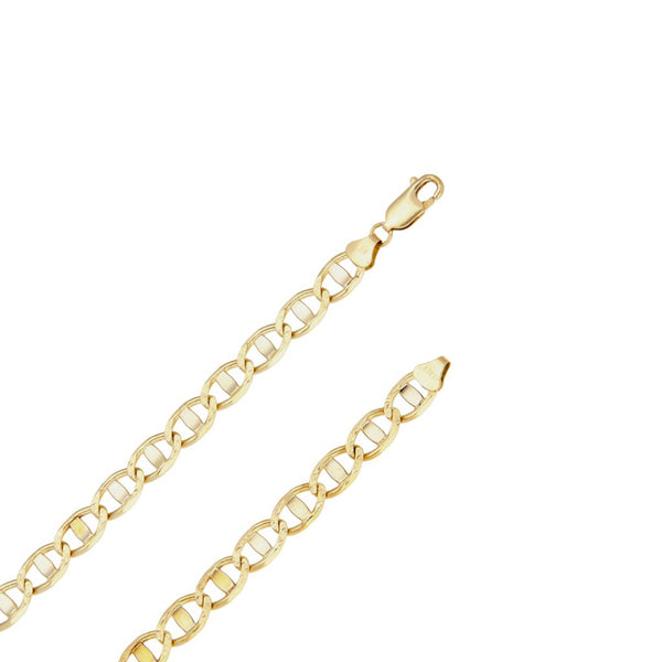 Collar eslabón nudo marino en oro dos tonos 14 kilates.
