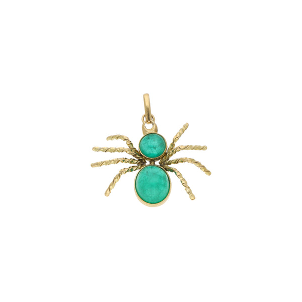 Dije diseño especial motivo araña con sintéticos en oro amarillo 18 kilates.