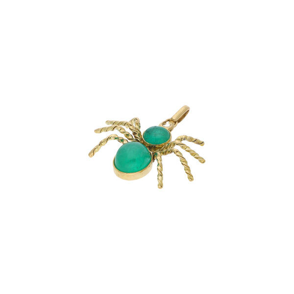 Dije diseño especial motivo araña con sintéticos en oro amarillo 18 kilates.
