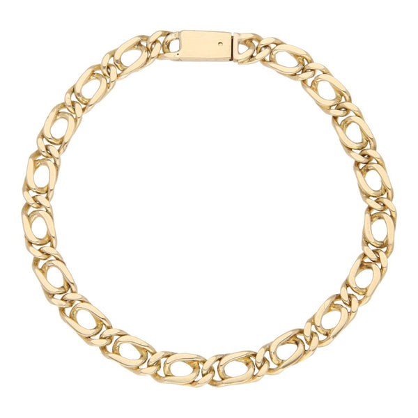 Pulsera eslabón nudo egipcio en oro amarillo 14 kilates.