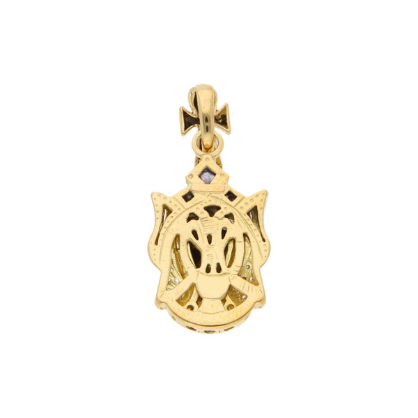 Dije diseño especial con sintéticos en oro amarillo 18 kilates.