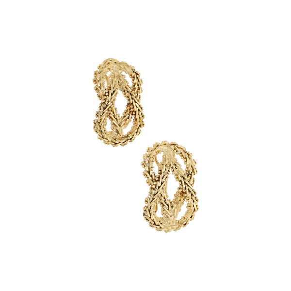 Aretes boleados en oro amarillo 14 kilates.