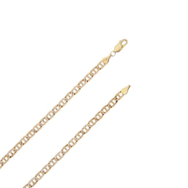 Collar eslabón nudo marino platinado en oro amarillo 14 kilates.