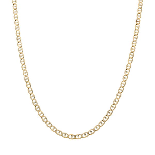 Collar eslabón nudo marino en oro dos tonos 14 kilates.