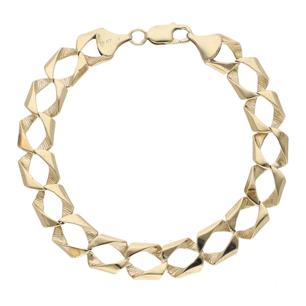 Pulsera eslabón encontrado en oro amarillo 14 kilates.