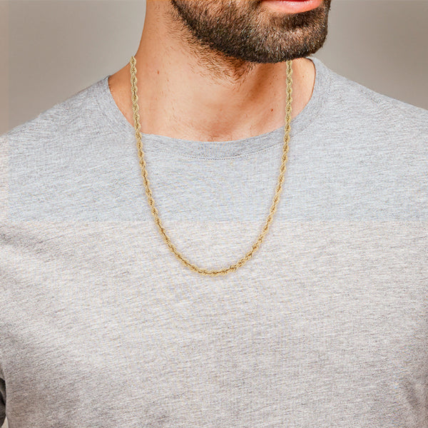 Collar eslabón torzal en oro amarillo 14 kilates.