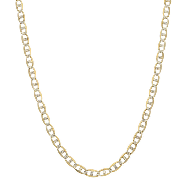 Collar eslabón nudo marino patinado en oro amarillo 14 kilates