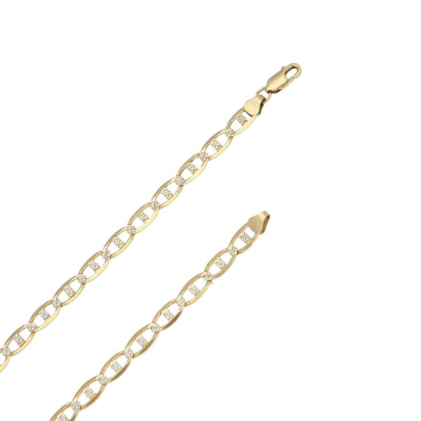 Collar eslabón nudo marino patinado en oro amarillo 14 kilates