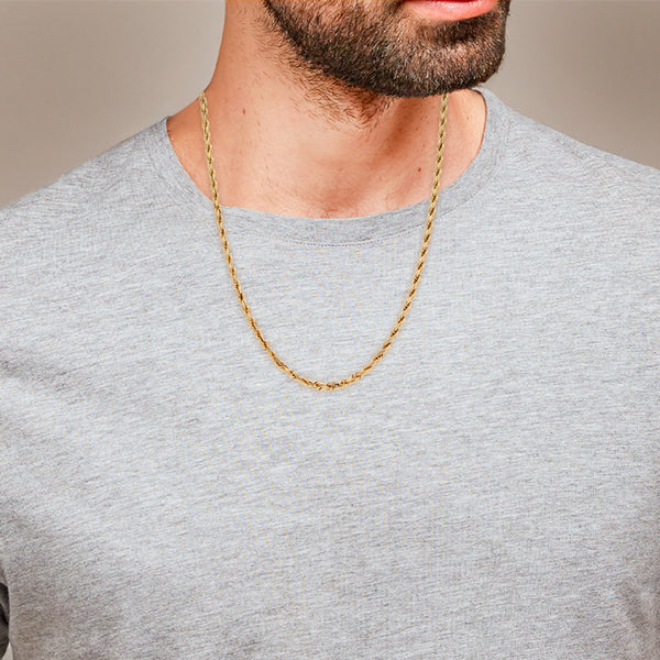 Collar eslabón torzal en oro amarillo 14 kilates.