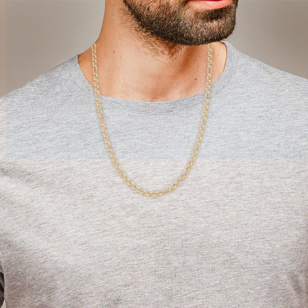 Collar eslabón combinado en oro amarillo 14 kilates.