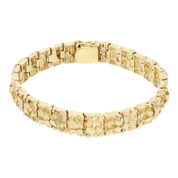 Pulsera eslabón articulado en oro amarillo 14 kilates.