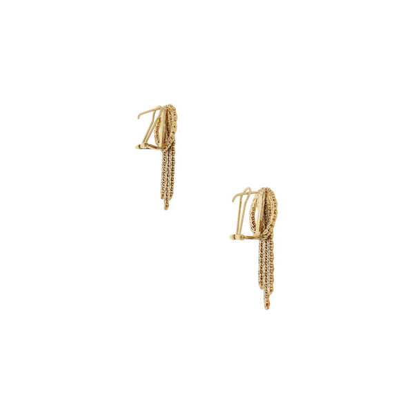 Aretes boleados en oro amarillo 14 kilates.