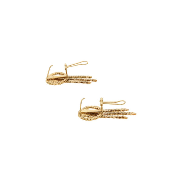 Aretes boleados en oro amarillo 14 kilates.
