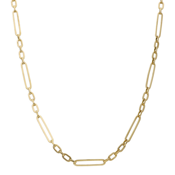 Collar eslabón combinado en oro amarillo 14 kilates.