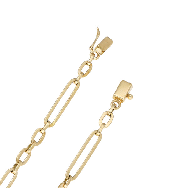 Collar eslabón combinado en oro amarillo 14 kilates.