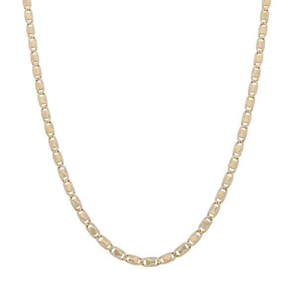 Collar eslabón nudo marino platinado en oro amarillo 14 kilates.