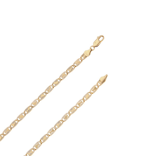 Collar eslabón nudo marino platinado en oro amarillo 14 kilates.