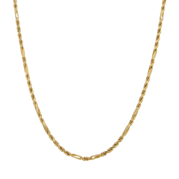 Collar eslabón combinado en oro amarillo 14 kilates.