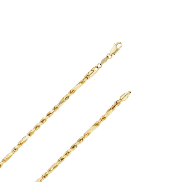Collar eslabón combinado en oro amarillo 14 kilates.