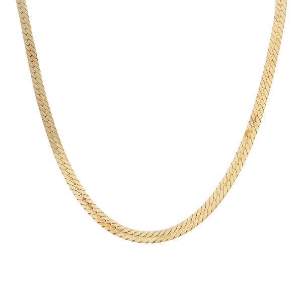 Collar eslabón tejido en oro amarillo 14 kilates.