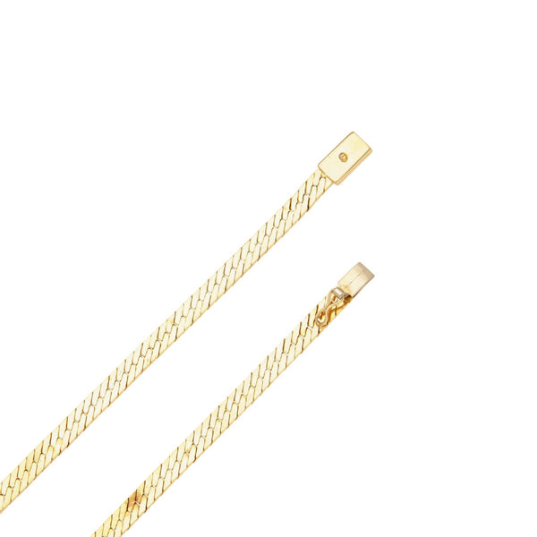 Collar eslabón tejido en oro amarillo 14 kilates.