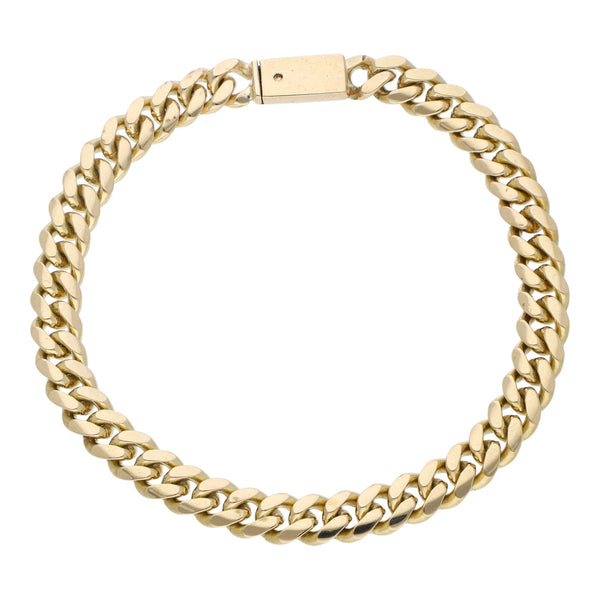 Pulsera eslabón encontrado en oro amarillo 14 kilates.
