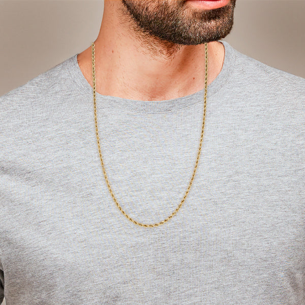 Collar eslabón torzal en oro amarillo 14 kilates.
