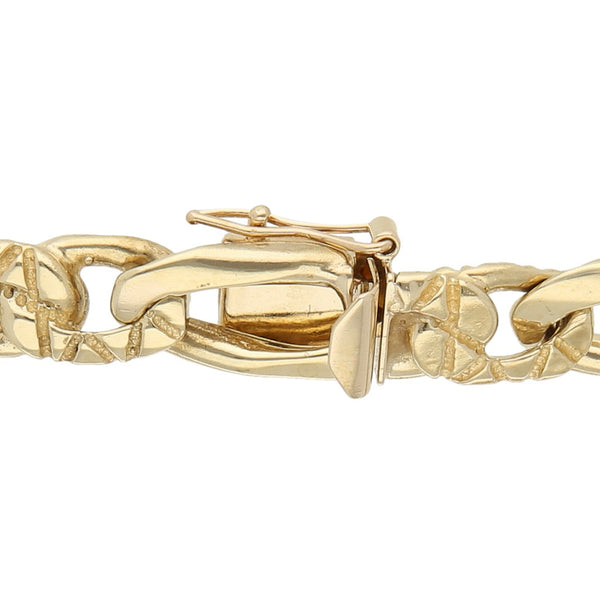 Pulsera eslabón encontrado en oro amarillo 14 kilates.