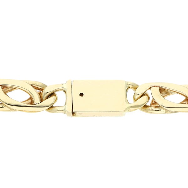 Pulsera eslabón nudo egipcio en oro amarillo 14 kilates.