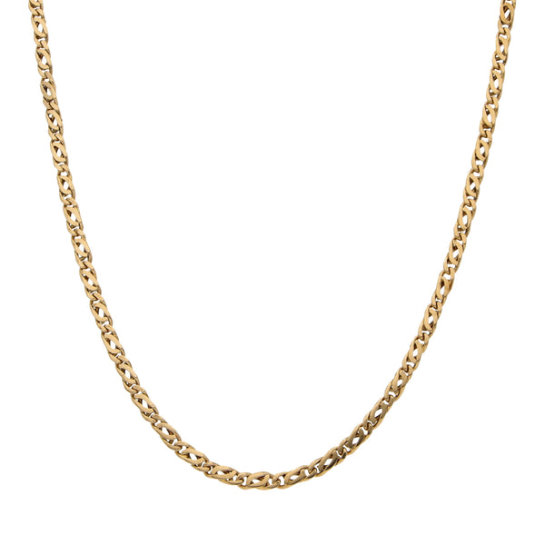 Collar eslabón nudo egipcio en oro amarillo 14 kilates.