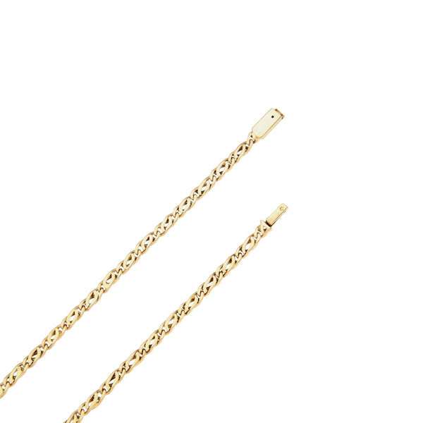 Collar eslabón nudo egipcio en oro amarillo 14 kilates.