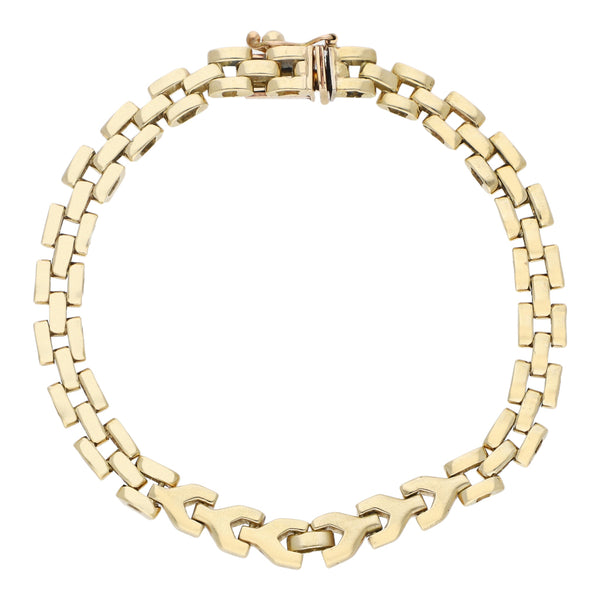 Pulsera eslabón articulado en oro amarillo 14 kilates.
