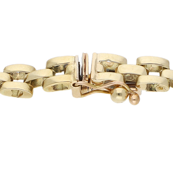 Pulsera eslabón articulado en oro amarillo 14 kilates.