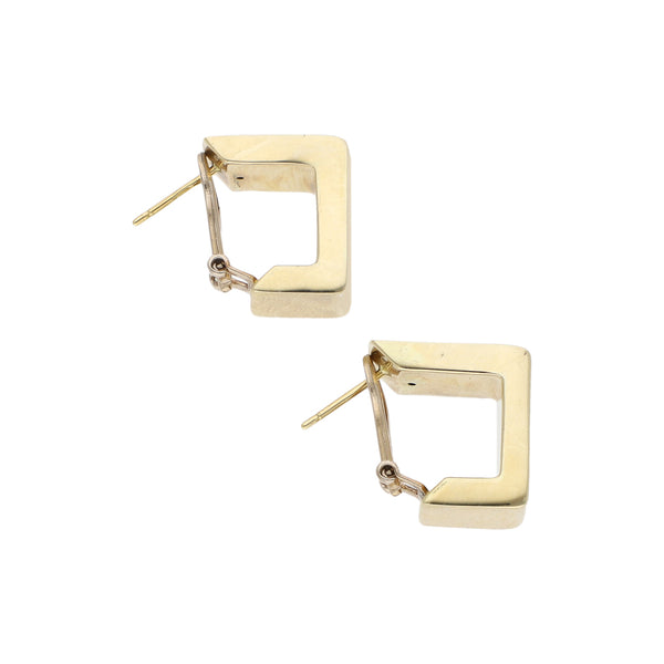 Aretes estilizados en oro amarillo 14 kilates.