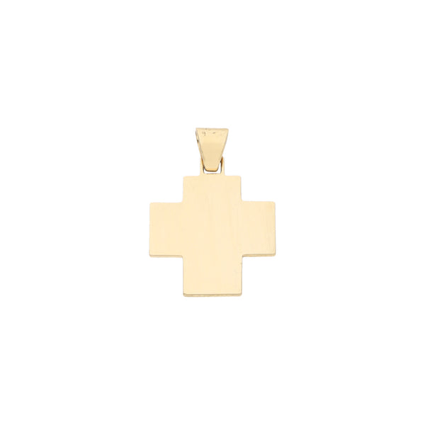 Cruz lisa en oro amarillo 14 kilates.