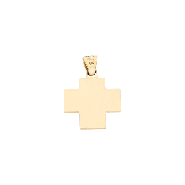 Cruz lisa en oro amarillo 14 kilates.