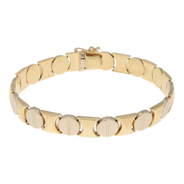 Pulsera eslabón articulado en oro amarillo 14 kilates.