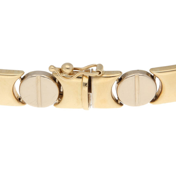 Pulsera eslabón articulado en oro amarillo 14 kilates.