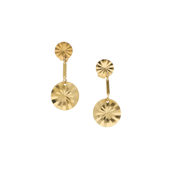 Broqueles diseño especial en oro amarillo 18 kilates.