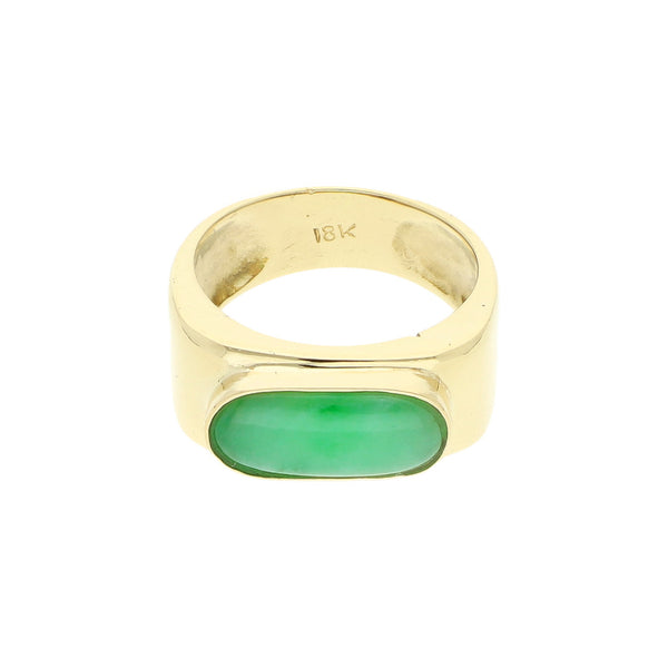 Anillo diseño especial con sintético en oro amarillo 18 kilates.