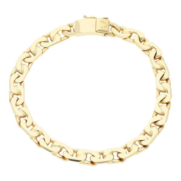 Pulsera eslabón encontrado en oro amarillo 14 kilates.