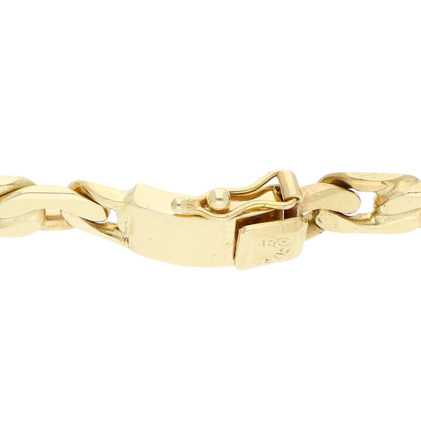 Pulsera eslabón encontrado en oro amarillo 14 kilates.