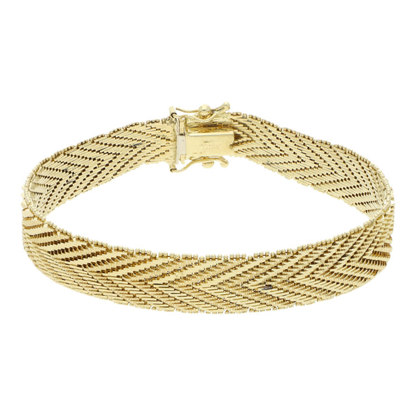 Pulsera eslabón boleado en oro amarillo 14 kilates.