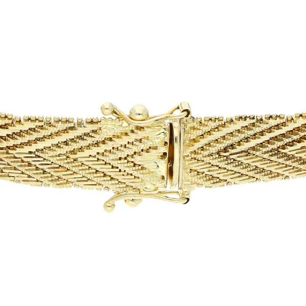 Pulsera eslabón boleado en oro amarillo 14 kilates.
