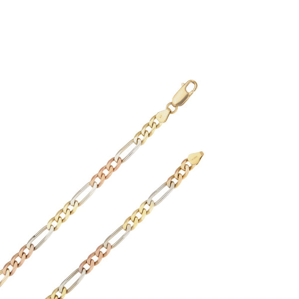 Collar de tres eslabones por uno en oro amarillo 14 kilates.