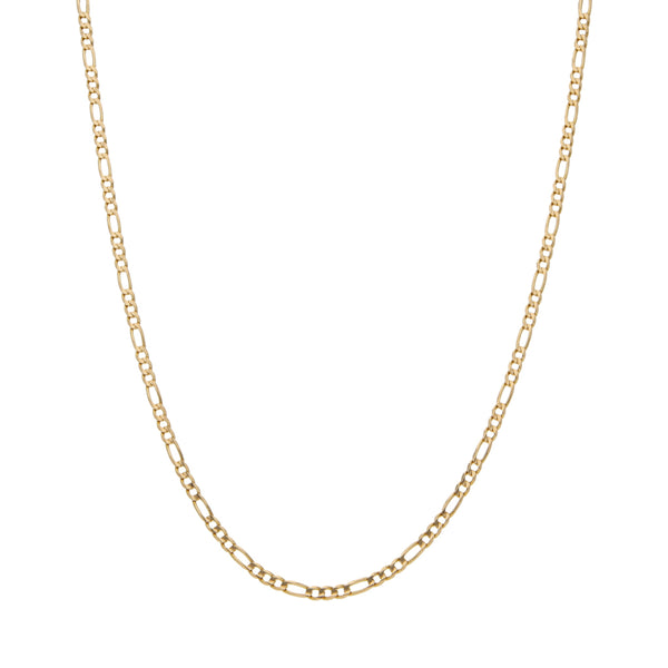 Collar de tres eslabones por uno en oro amarillo 14 kilates.